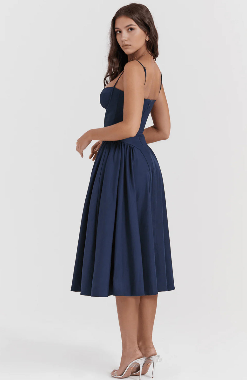 Blush Midi Bustier Dress Elegant Fit – Odette Dress