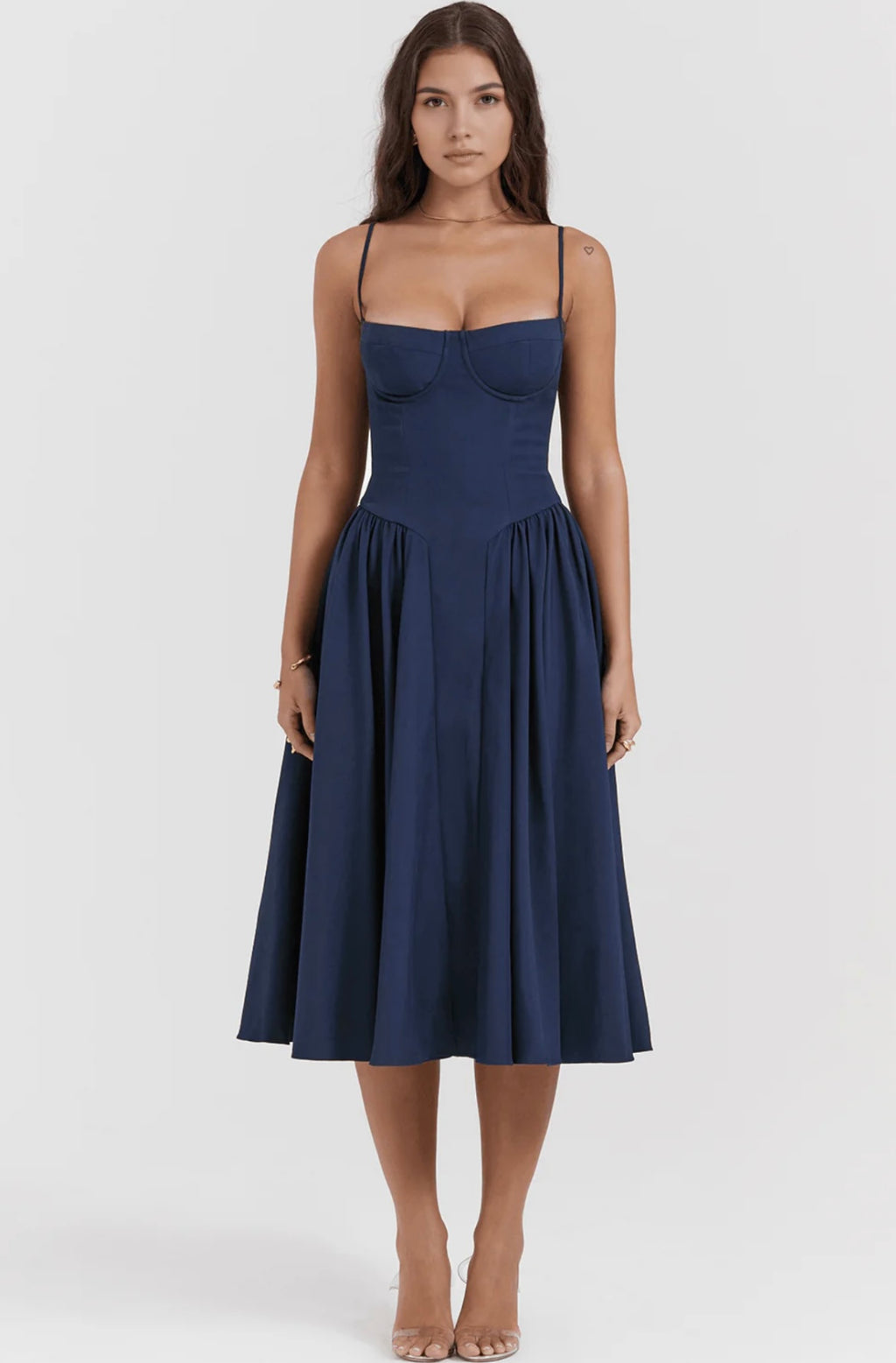 Blush Midi Bustier Dress Elegant Fit – Odette Dress