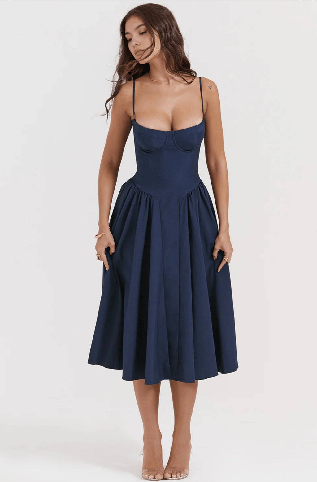 Blush Midi Bustier Dress Elegant Fit – Odette Dress