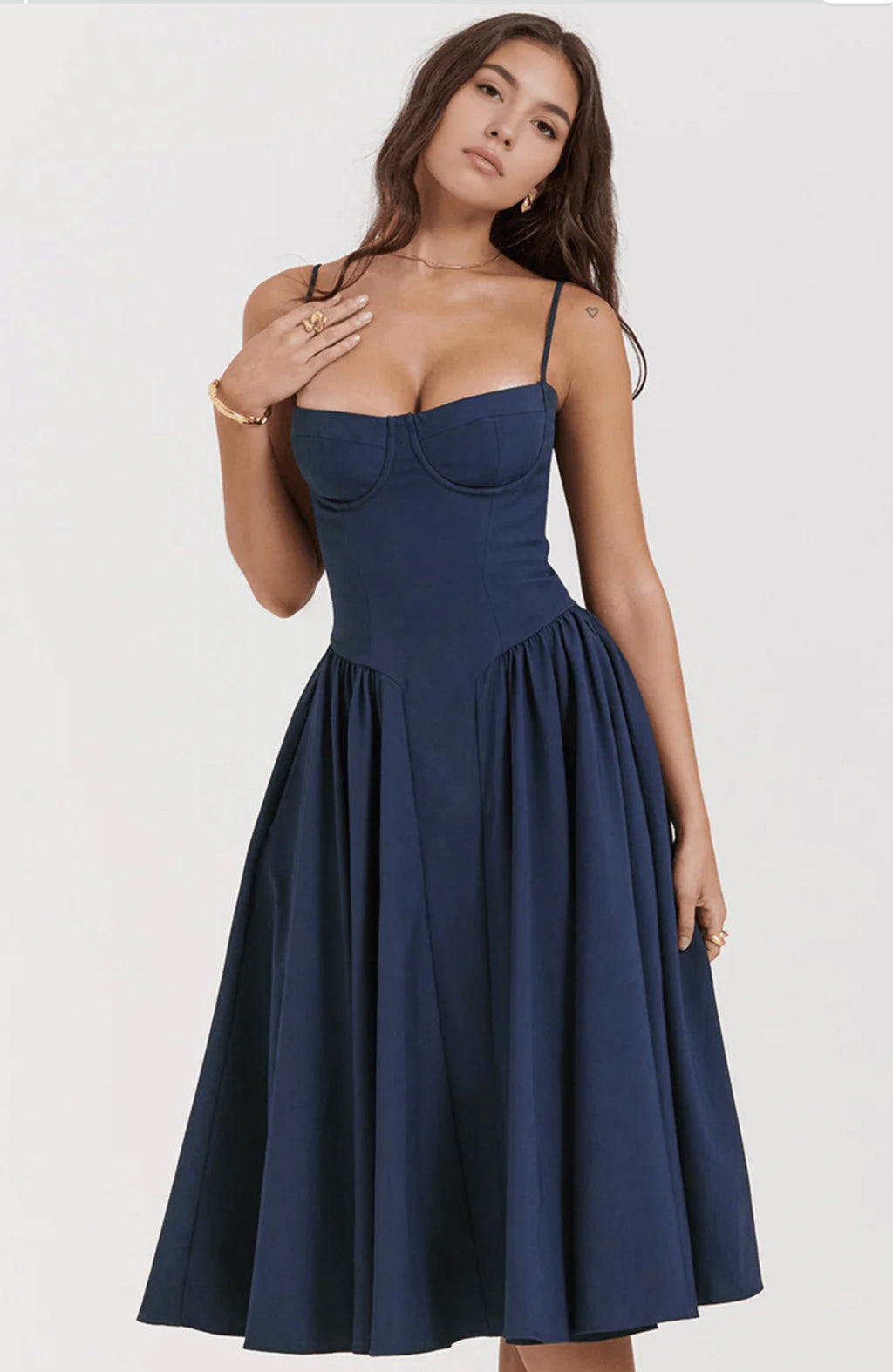 Blush Midi Bustier Dress Elegant Fit – Odette Dress